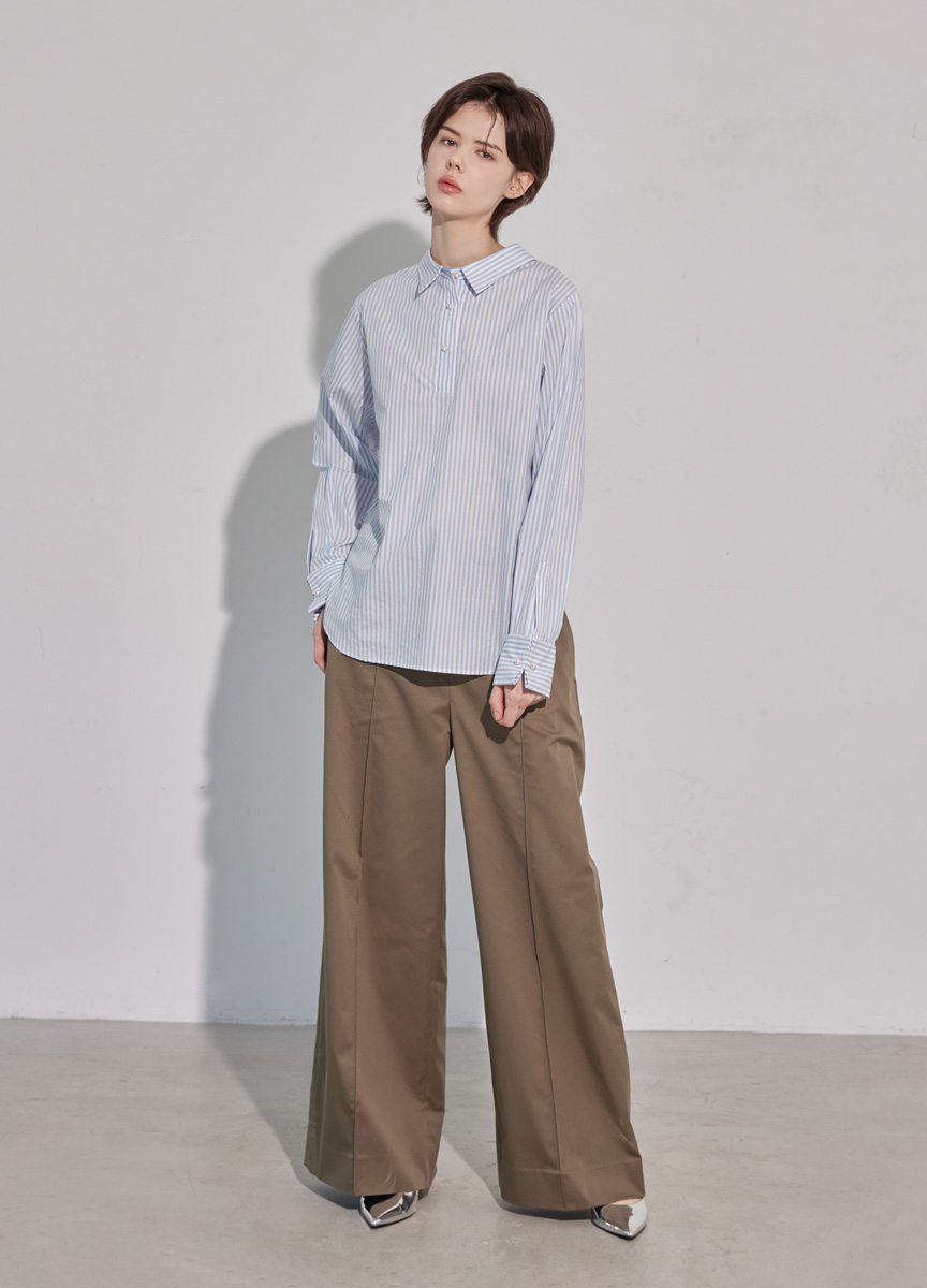 混棉口袋蓋設計直筒褲